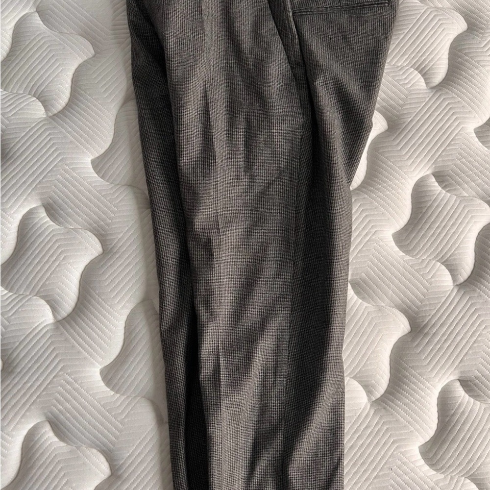 Octobre Wool Carl Trousers Beige Houndstooth fits Size US 30 Made In Ukraine